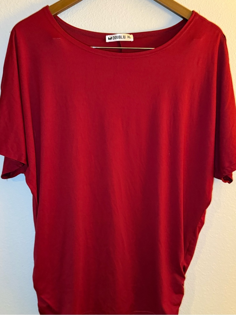 Doublju Bold Red Crewneck Tee